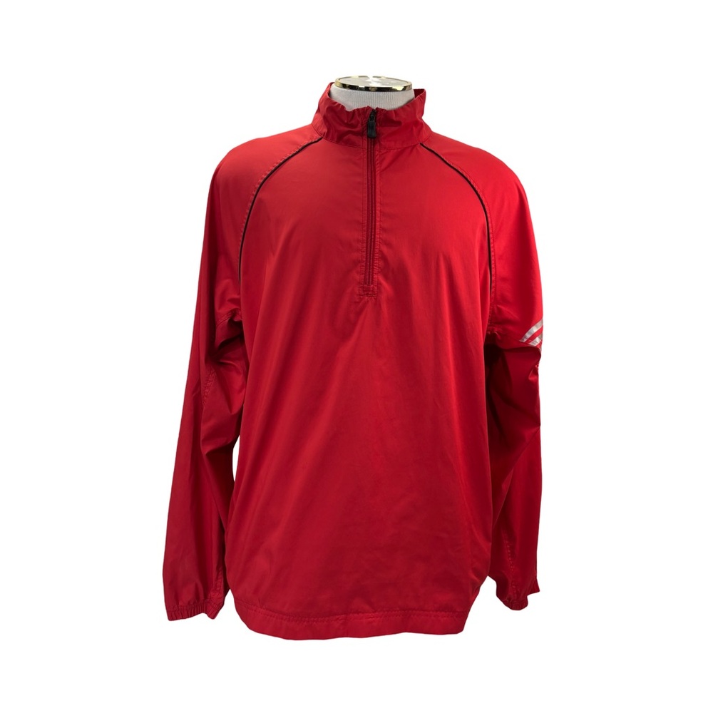 Adidas Mens 1/4 Zip Long Sleeve Pullover Size L Red AWV002